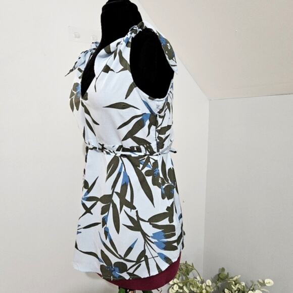 Motherhood Maternity Sleeveless V Neck Floral Tie Shoulder Waist Tie Top Small - Picture 4 of 9
